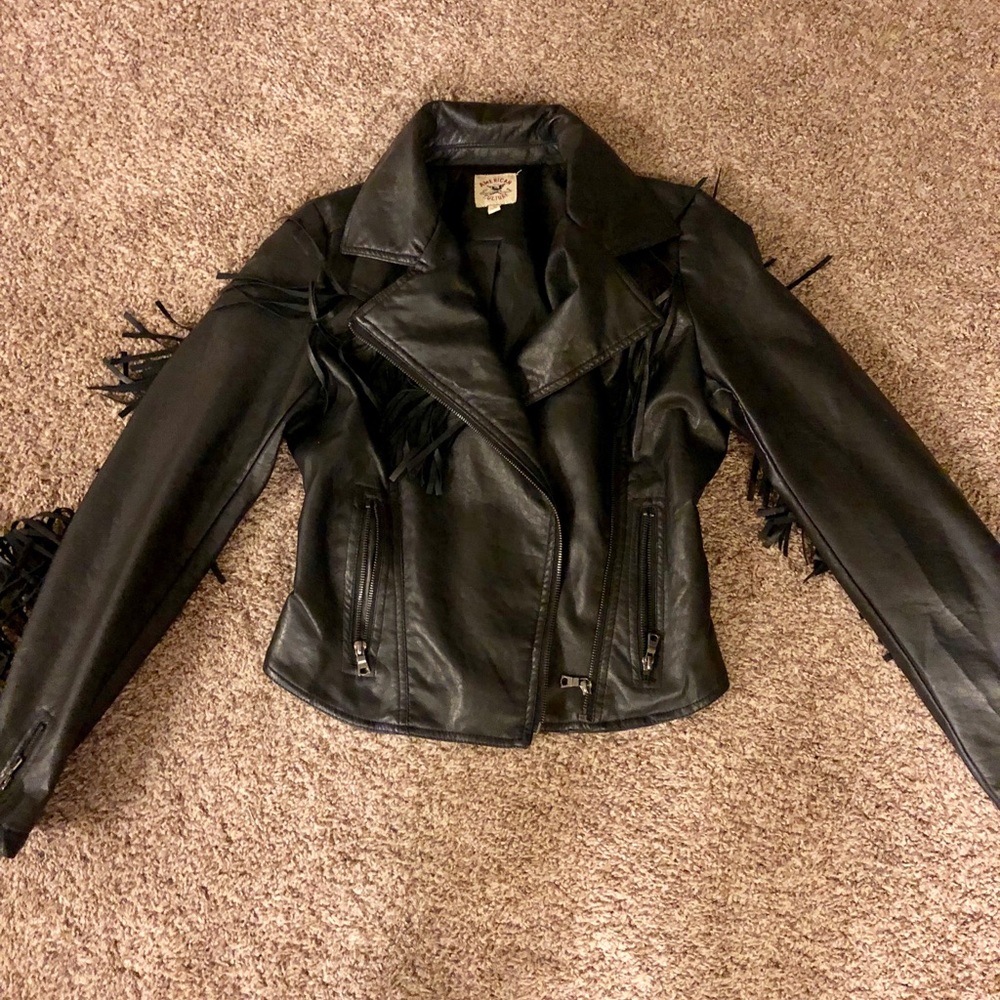 Black leather jacket